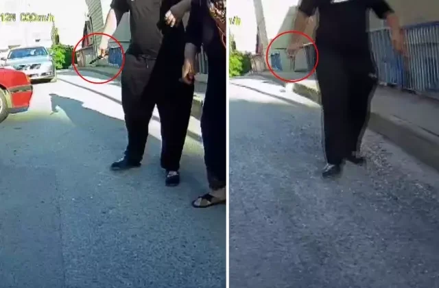Aracından inerek diğer sürücüye bıçak çekti! Genç kız “Baba gidelim” diye yalvardı