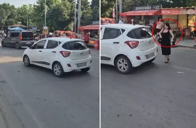 Aracını yol ortasına park edip gitti, savunması olayı gölgede bıraktı