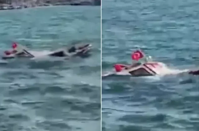 Ayvalık’ta balıkçı teknesi sulara gömüldü