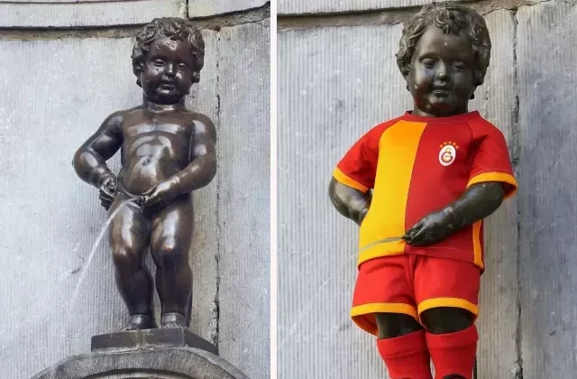 Belçika’nın ünlü Manneken Pis heykeli Galatasaray forması giyecek
