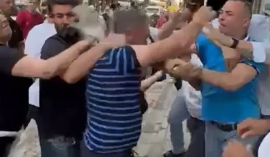 Boşanan çift ile yakınları arasındaki tekme ve yumruklu kavga