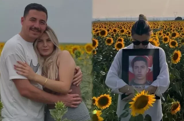 Bu acının tarifi yok! Şehit eşinin resmi ile poz verdi, düştüğü not yürekleri dağladı