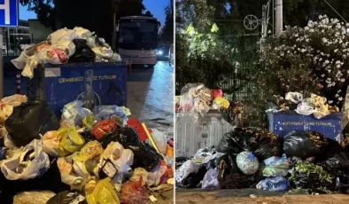 Buca’da belediye işçileri greve gitti, ilçede çöp yığınları oluştu