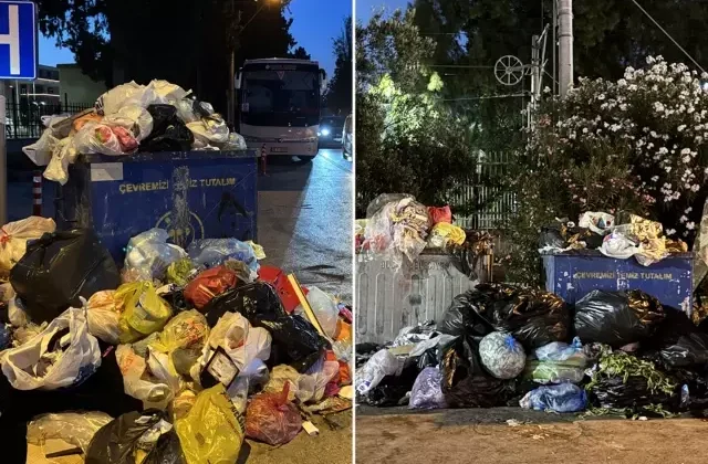 Buca’da belediye işçileri greve gitti, ilçede çöp yığınları oluştu