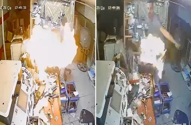 Cep telefonu bomba gibi patladı