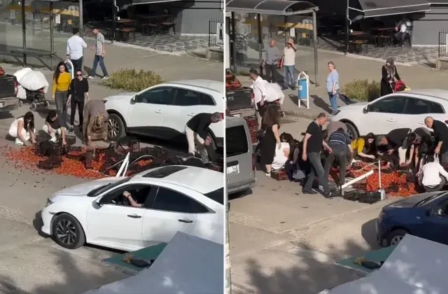 Çilekler yola saçıldı, vatandaşlar bakın ne yaptı
