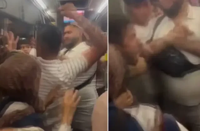 Çocuğu babasından korumaya çalıştı, otobüs karıştı