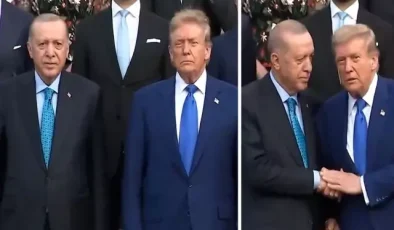 Cumhurbaşkanı Erdoğan ve ABD Başkanı Trump, NATO Zirvesi’nde yan yana geldi