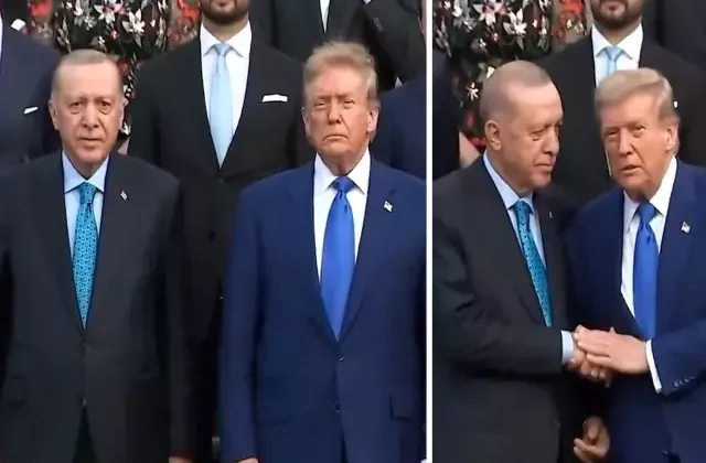 Cumhurbaşkanı Erdoğan ve ABD Başkanı Trump, NATO Zirvesi’nde yan yana geldi