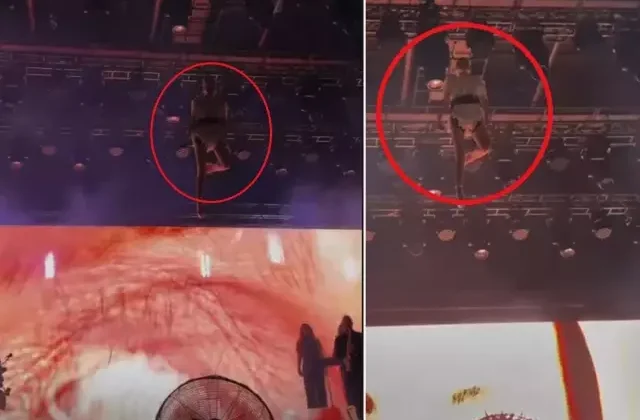 Derya Uluğ sahneye uçarak geldi, 9 kilo ağırlığındaki elbisesiyle şaşırttı