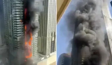 Dubai’de 67 katlı gökdelende yangın