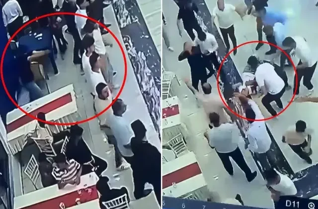 Düğün salonundaki silahlı saldırı anı güvenlik kamerasında