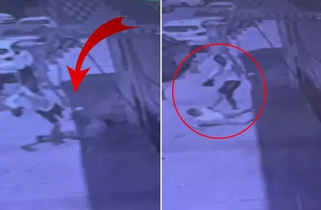 Zihinsel engelli çocuğu tekme tokat darbetti