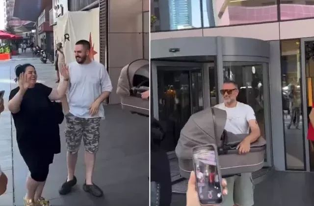 İkinci kez dede olma sevincini yaşayan Hüsnü Şenlendirici davul ve zurna eşliğinde kutlama yaptı