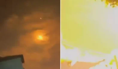 İran’dan ateşlenen füzeler, kayıt yapan İsrailli’nin yakınına düştü