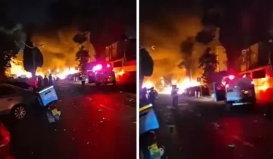 İran’ın füzeleri Hayfa’ya isabet etti! Kentten alevler yükseldi