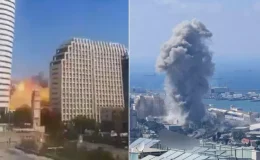 İran’ın Hayfa’yı vurduğu an! Dumanlar metrelerce yükseğe çıktı