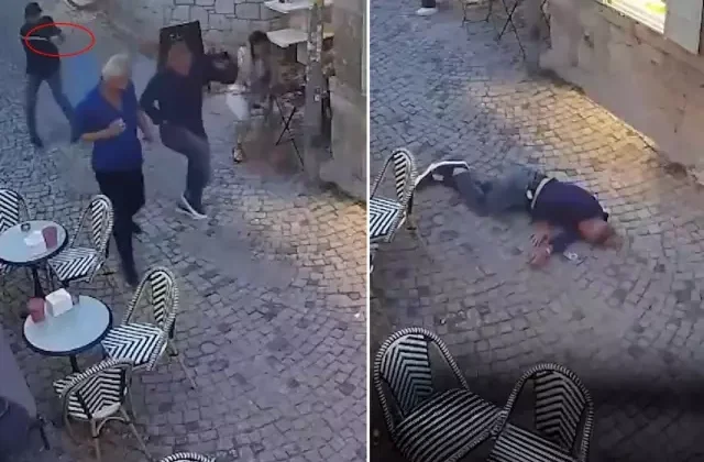 İş insanına silahlı saldırı kamerada! Bir anda yere yığıldı