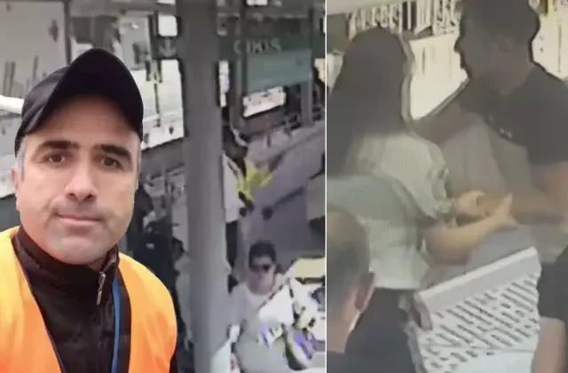 İZBAN güvenlik  görevlisinin öldüğü arbede anı kamerada