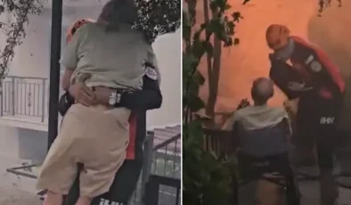 Yangında mahsur kalanları ekipler böyle kurtardı