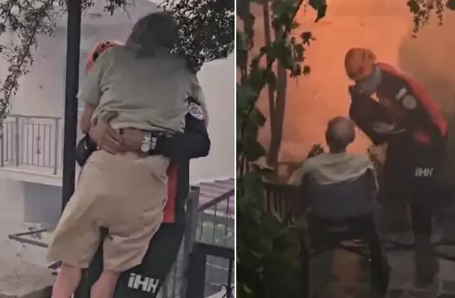 Yangında mahsur kalanları ekipler böyle kurtardı
