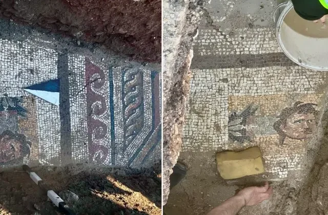Kahramanmaraş’ta 1500 yıllık taban mozaiği bulundu