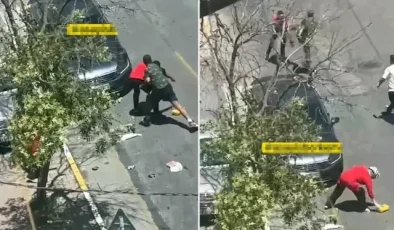 Kendisini yakalayan market çalışanını tekme tokat dövdü