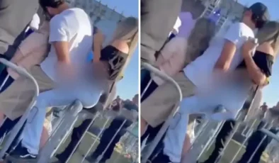 Konserde kız arkadaşına sarılırken arkasındaki kadını taciz etti