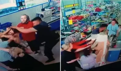 Markette kadını saçlarından tutup yerde yumrukladı! Yaptığı yanına kalmadı