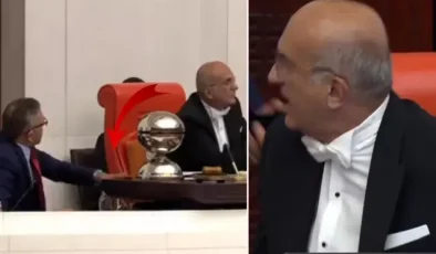Meclis’te gergin anlar! İYİ Partili katip üyesi, TBMM Başkanvekili’nin kürsüsüne vurdu