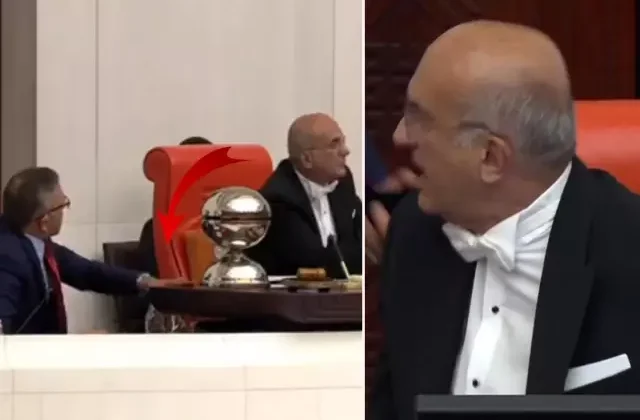 Meclis’te gergin anlar! İYİ Partili katip üyesi, TBMM Başkanvekili’nin kürsüsüne vurdu