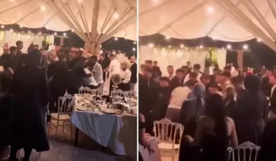 Mezuniyet balosunda tekme ve yumruklar havada uçuştu