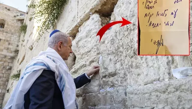 Netanyahu İran’a yönelik saldırıdan önce Ağlama Duvarı’na not bıraktı