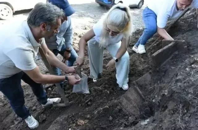 Ordu’da yol çalışmasında Roma-Bizans dönemine ait mezar kalıntısı bulundu