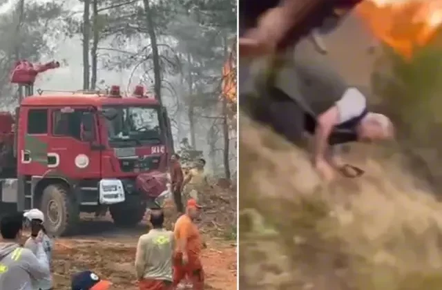 Orman yangınında itfaiyecilerin ölüm kalım savaşı: Geri çık ağabey yanacağız