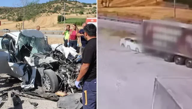 Otomobil, park halindeki tıra çarptı: Baba ve üç çocuğu hayatını kaybetti