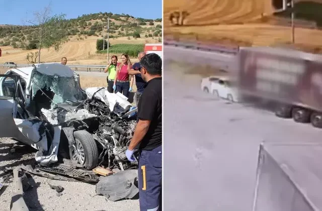 Otomobil, park halindeki tıra çarptı: Baba ve üç çocuğu hayatını kaybetti
