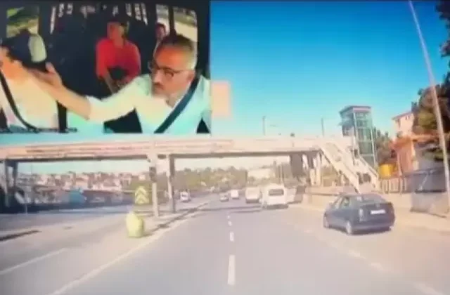 Şehir magandası çarptığı aracın şoförüne bıçakla saldırdı