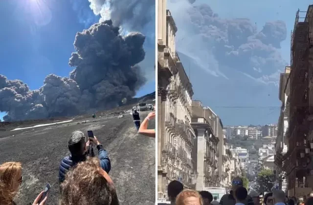 Sicilya’daki Etna yanardağı beklenmedik şekilde patladı! İnsanlar bölgeyi terk ediyor