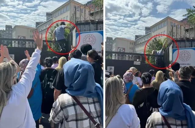 Sınava 1 dakika geç kalan gençler okulun duvarından atladı