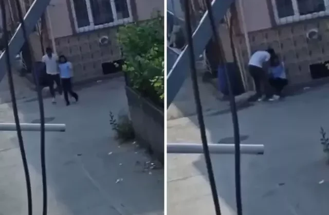 Tartıştığı kadını yol ortasında sürükleyip, zorla götürdü