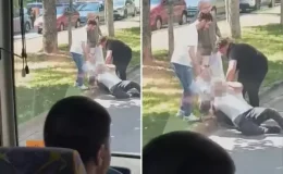 Trafikte boğazına kemer geçirdiği adamı yerde sürükledi
