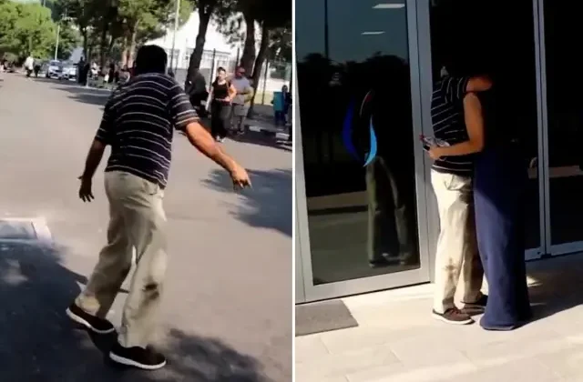 Yırtık kıyafetleriyle kızını YKS’ye yetişmek isteyen babaya büyük şok