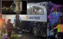 Yolcu otobüsü TIR’a arkadan çarptı