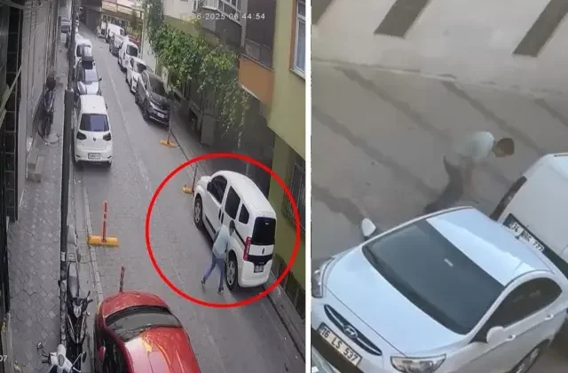 Zeytinburnu’nda sokak sokak dolaşıp araçların lastiklerini bıçakla patlattı