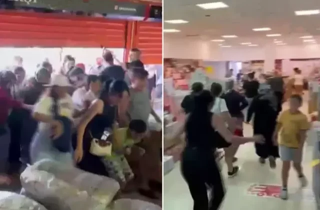 Züccaciye mağazasında indirimli ürün izdihamı