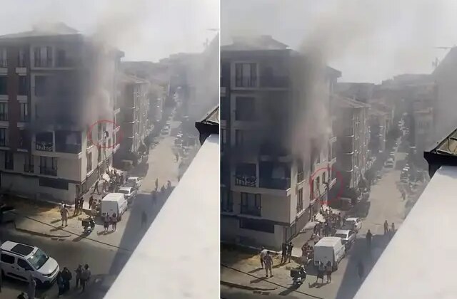 5 katlı binada yangın dehşeti! 3. kattan atlayan 2 kişi betona çakıldı