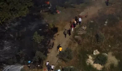 Yalova’da arazi yangını! Köy halkı da söndürme çalışmalarına destek verdi