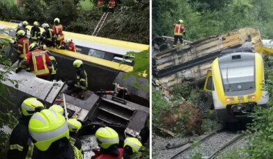 Almanya’da yolcu treni raydan çıkarak devrildi: 3 ölü, 34 yaralı