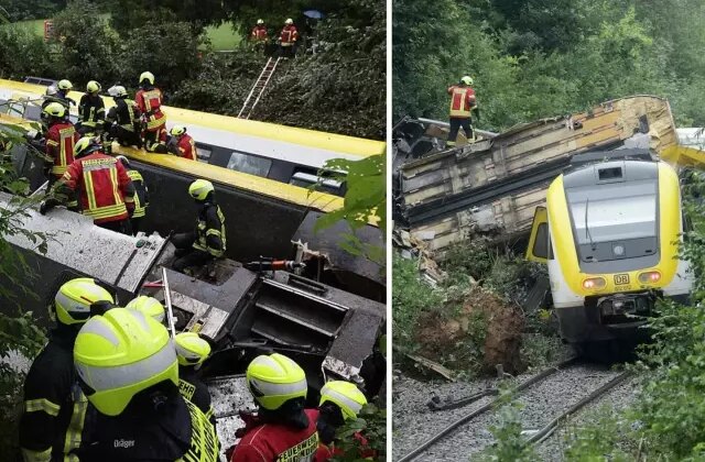 Almanya’da yolcu treni raydan çıkarak devrildi: 3 ölü, 34 yaralı